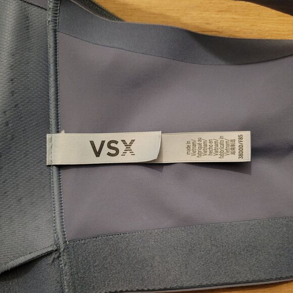 Victoria's Secret Knockout Bra 38DDD  Front Close Sports Zip Women's Gray-Blue - Picture 5 of 12